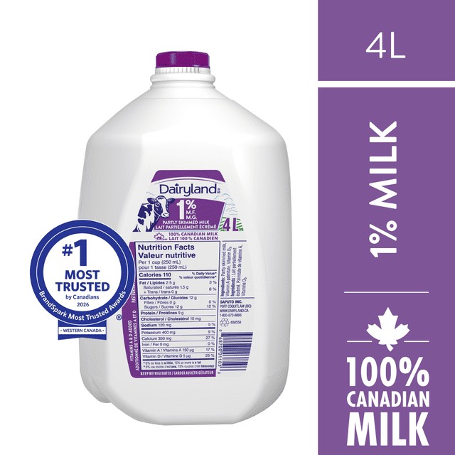 2 litre jug of 1% low fat milk